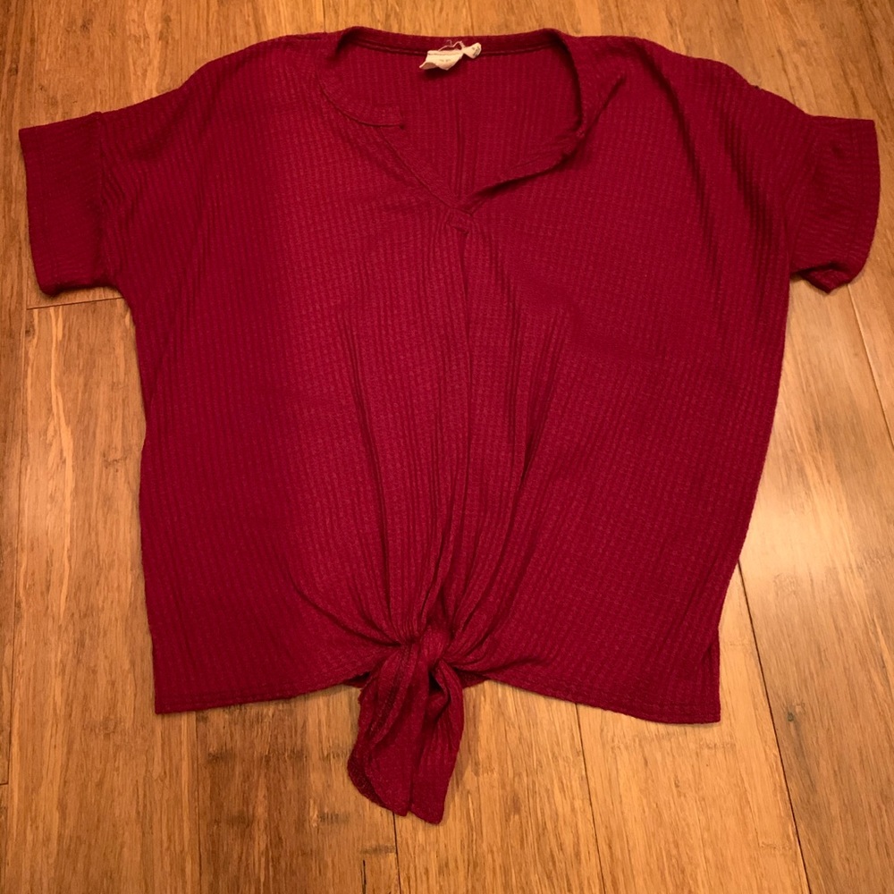 Short sleeve waffle shirt